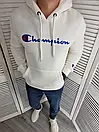 Трикотажне худі champion | біла толстовка чемпіон логотип принт, фото 2