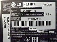 Плата T-Con 6870C-0480A, блок питания EAX65423701 (2.1), ИК-приемник , шлейф LVDS от LED TV LG 42LB620V