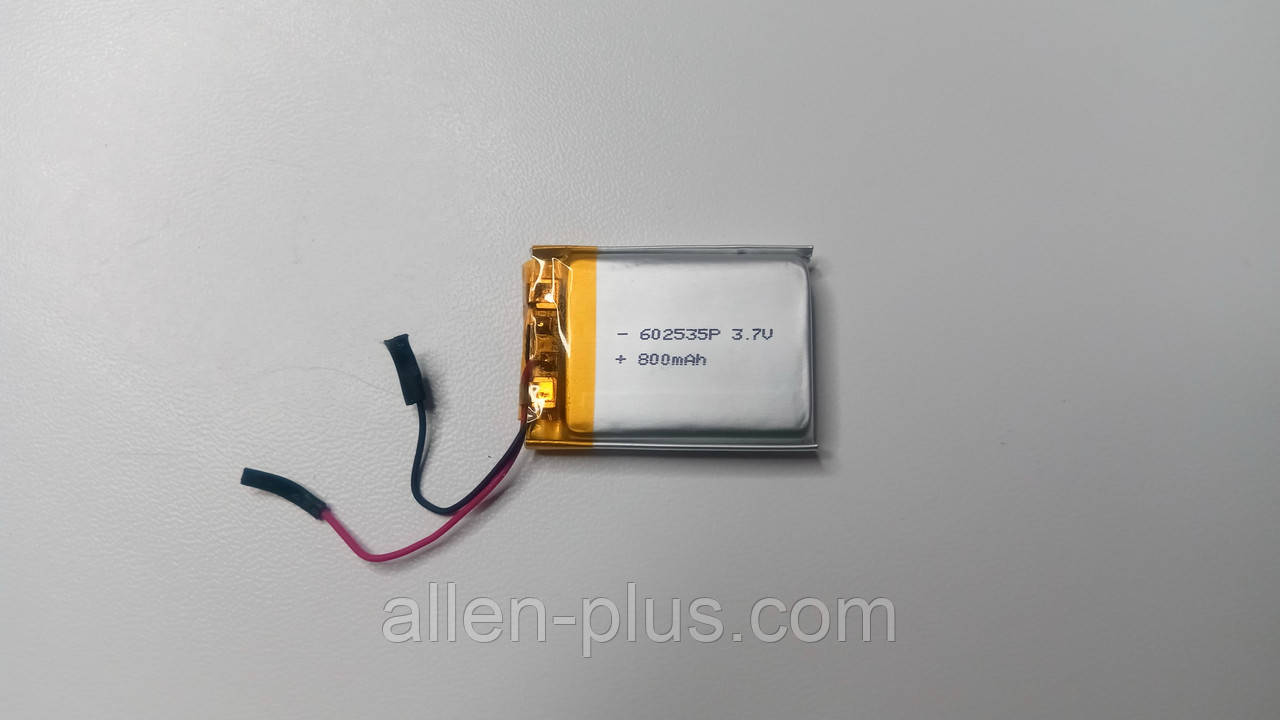 Акумулятор з контролером заряду Li-Pol PL602535 3,7V 800 mAh (6*25*35 мм)