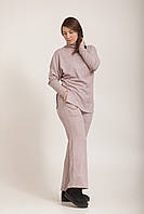 Костюм Ангора в рубчик Пудра