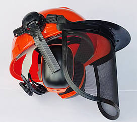 Маска захисна InterActive (сітка+ навушники+каска) для мотокоси, для бензопили