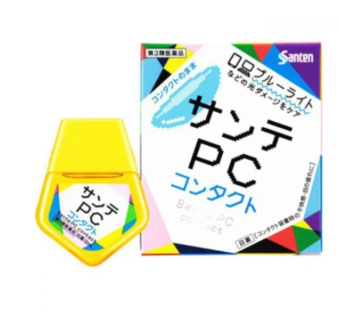 Японские капли Sante PC Contact для защиты глаз при работе за компьютером в контактных линзах, 12 мл