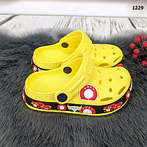 Крокси сабо дитячі для хлопчика жовті з машинкою Dago Style р-р 24-32, фото 2