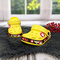 Крокси сабо дитячі для хлопчика жовті з машинкою Dago Style р-р 24-32, фото 4