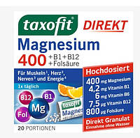 Taxofit Magnesium 400 + B1 + B6 + B12 + Folsäure 800 Direkt-Granulat 20 St., 40 g