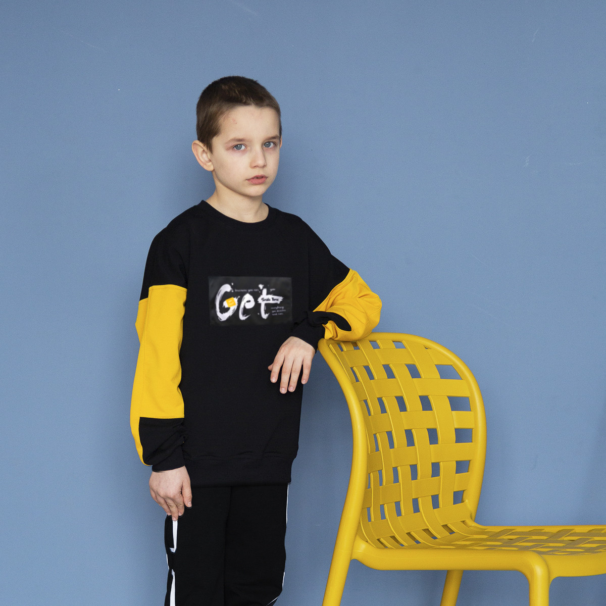 Світшот демісезонний для хлопчика, оверсайз, темно-синій, SmileTime Get, фото 1