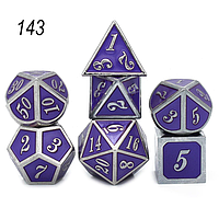 Металлические дайсы, кубы, для настольных ролевых игр D&D, Pathfinder (16 расцветок!) Фиолетовый + Металлик