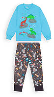 Качественная пижама для мальчиков с динозаврами р 128
