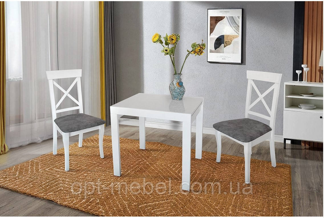 Стіл кухонний Монако білий розкладний
