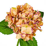 Декоративні штучні квіти "Гортензія кімнатна" жовтогаряча 32 см, фото 2