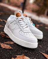 Женские кроссовки Nike Air Force White кожа белые демисезонные повседневные найк аир форс низкие