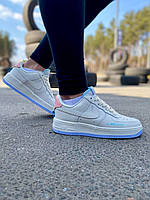Женские кроссовки Nike Air Force 1 Low бежевые кожа найк аир форс низкие демисезонные повседневные