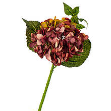 Декоративні штучні квіти "Гортензія великолиста" бордо 45 см