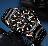 Сталевий класичний годинник із металевим ремінцем, Сталевий наручний годинник, фото 6