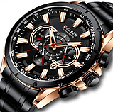 Сталевий класичний годинник із металевим ремінцем, Сталевий наручний годинник, фото 5