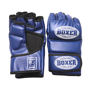 Рукавички для змішаних видів єдиноборств ММА BOXER шкірвініл сині XL