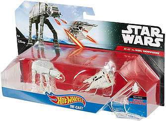 Hot Wheels Star Wars At-at + Rebel Snowspeeder набір із зорельоту та персонажа з Зіркові війни Mattel DML94