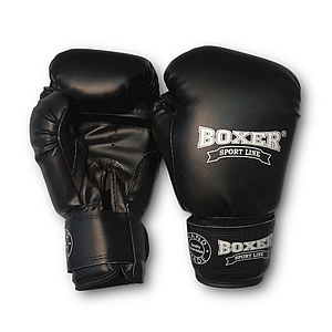 Боксерські рукавички BOXER 12 оz вінілшкіряні Еліт чорні