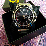 Гарний класичний срібний годинник, Металевий чоловічий годинник, фото 7