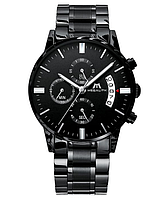 Сталевий годинник із металевим браслетом, Класичний годинник металевий чорний