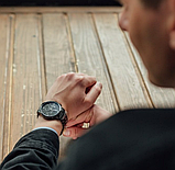 Сталевий годинник із металевим браслетом, Класичний годинник металевий чорний, фото 6