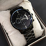 Сталевий годинник із металевим браслетом, Класичний годинник металевий чорний, фото 8