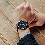 Сталевий годинник із металевим браслетом, Класичний годинник металевий чорний, фото 7