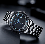 Чоловічий механічний годинник з автоподзаводом, Годинник металеві чорні, фото 3