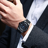 Чоловічий механічний годинник з автоподзаводом, Годинник металеві чорні, фото 8