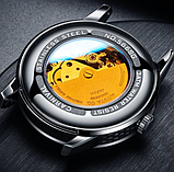 Чоловічий механічний годинник з автоподзаводом, Годинник металеві чорні, фото 4