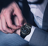 Чоловічий механічний годинник з автоподзаводом, Годинник металеві чорні, фото 10