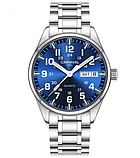 Годинник круглий зі сталевим ремінцем, гарний чоловічий наручний годинник, фото 5