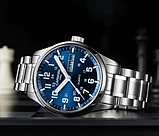 Годинник круглий зі сталевим ремінцем, гарний чоловічий наручний годинник, фото 4