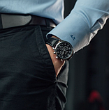 Годинник класичний чоловічий на шкіряному ремінці, Стрелочний годинник з автопідзаводом, фото 3