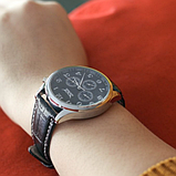 Годинник класичний чоловічий на шкіряному ремінці, Стрелочний годинник з автопідзаводом, фото 2