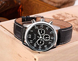 Годинник класичний чоловічий на шкіряному ремінці, Стрелочний годинник з автопідзаводом, фото 8