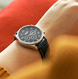 Годинник класичний чоловічий на шкіряному ремінці, Стрелочний годинник з автопідзаводом, фото 5