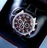 Годинник класичний чоловічий на шкіряному ремінці, Стрелочний годинник з автопідзаводом, фото 9