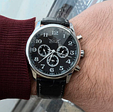 Годинник класичний чоловічий на шкіряному ремінці, Стрелочний годинник з автопідзаводом, фото 7