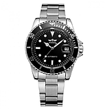 Чоловічий механічний годинник з автопідзаводом, Сталевий наручний годинник сірий, фото 2