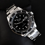 Чоловічий механічний годинник з автопідзаводом, Сталевий наручний годинник сірий, фото 10