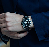 Чоловічий механічний годинник з автопідзаводом, Сталевий наручний годинник сірий, фото 3