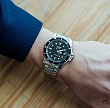 Чоловічий механічний годинник з автопідзаводом, Сталевий наручний годинник сірий, фото 5