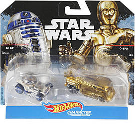 Hot Wheels Star Wars Rogue One Battle Damaged C-3P0 and R2-D2 колекційні автомобілі з Зоряні війни DXR03