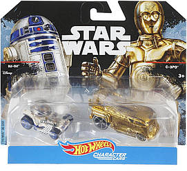 Hot Wheels Star Wars Rogue One Battle Damaged C-3P0 and R2-D2 колекційні автомобілі з Зоряні війни DXR03
