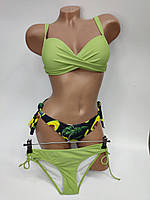 Купальник pushup с двумя плавками принт авокадо Sisianna 588325 зеленый на 44 46 48 50 52 размер