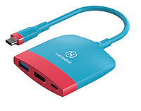 Type-C 3.1 - HDMI адаптер переходник HAGIBIS USB Hub для Nintendo Switch / OLED Red-Blue