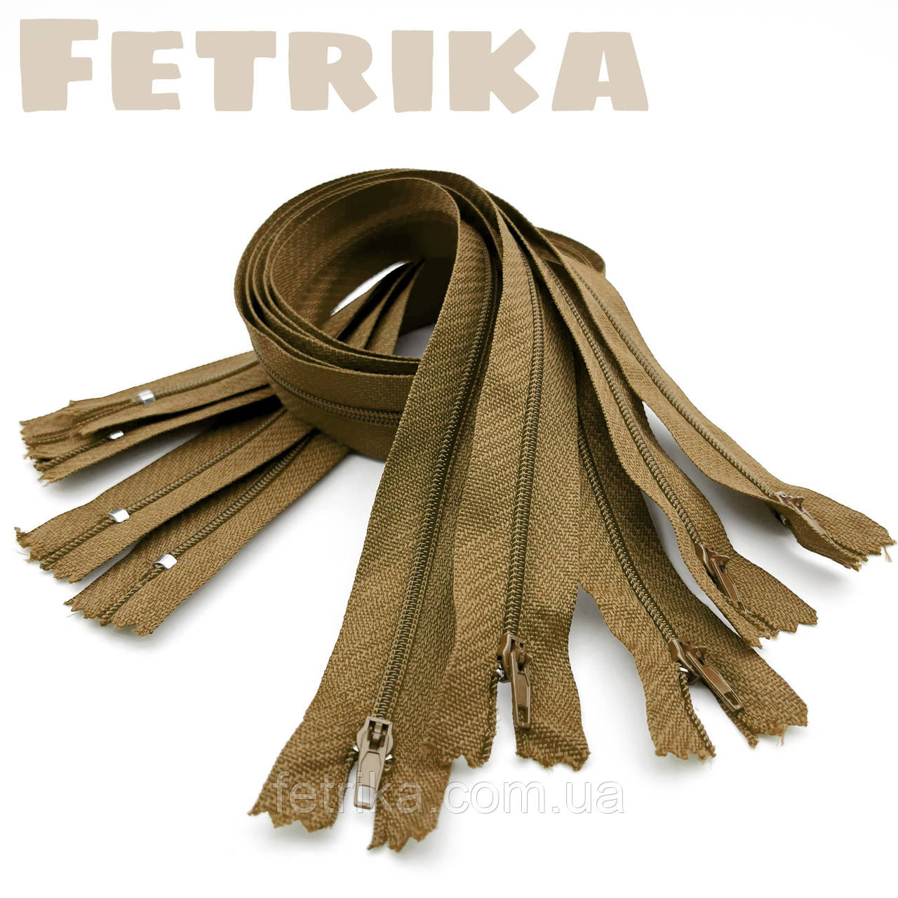 Блискавка спіральна нероз'ємна 50 см, РУДА. ТИП-3, фото 1