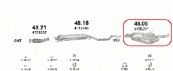 Глушник (вихлопна система) SAAB 9-5 2.0 Tid (2171 см3) турбодизель 02-05гг (Сааб) D223L
