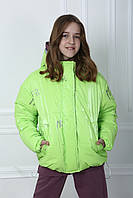 Демисезонная куртка на девочку детская подростковая курточка весенняя салатовая 140-158р